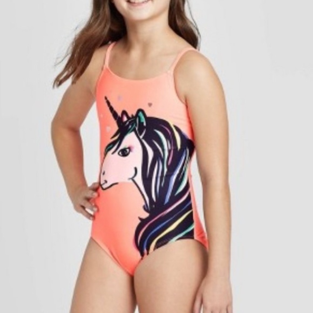 💎 Sz 10/12 Cat & Jack Unicorn Bathing Suit